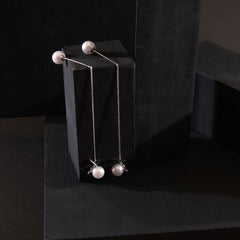 White Pearl Dangling Earrings ER-156