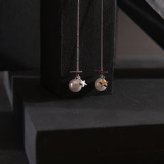 White Pearl Dangling Earrings ER-156