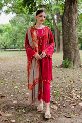 3-Pc Charizma Unstitched Linen with Printed Wool Shawl CPW-05