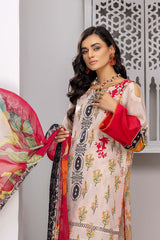 3-Pc Charizma Lawn Printed Suit with Embroidered Dupatta PEC22-58-S