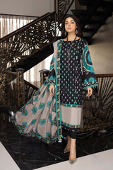 3-Pc Printed Lawn Unstitched With Chiffon Dupatta CP22-010