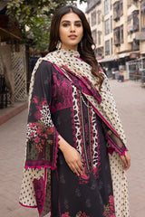 3-Pc Charizma Unstitched Printed Lawn With Embroidered Dupatta CPE23-05