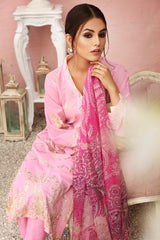 3-piece Unstitched Embroidered Swiss With Chiffon Dupatta CM-09