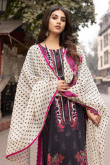 3-Pc Charizma Unstitched Printed Lawn With Embroidered Dupatta CPE23-05