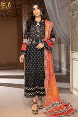 3-Pc Charizma Unstitched Lawn Suit With Embroidered Chiffon Dupatta CC23-14