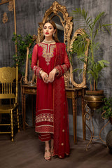 3 Pc Unstitched Embroidered Chiffon CAL-002