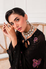 3-Pc Charizma Unstitched Embroidered Chiffon Shirt with Dyed Chiffon Dupatta CZP3-03