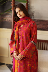 3-Pc Printed Khaddar Shirt with Woolen Shwal CVW3-04