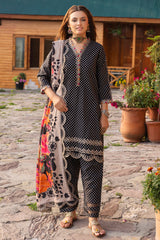 3-PC Embroidered Staple Shirt With Staple Shawl ANW4-01P