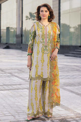 3-PC Unstitched Embroidered  Lawn  SLC27-13