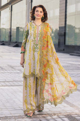 3-PC Unstitched Embroidered  Lawn  SLC27-13