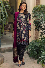 3-PC Printed Staple Shirt with Wool Shawl and Trouser DSWCP4-11