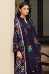 3-PC Embroidered Staple Shirt with Staple Shawl and Trouser DSWCC4-37