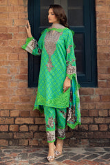 3-PC Unstitched Printed Staple Shirt with Embroidered Staple Shawl and Trouser DSWCC4-32