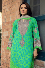 3-PC Unstitched Printed Staple Shirt with Embroidered Staple Shawl and Trouser DSWCC4-32