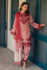 3-Pc Embroidered Staple Shirt with Embroidered Staple Shawl and Trouser DSWCC4-31