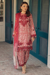 3-Pc Embroidered Staple Shirt with Embroidered Staple Shawl and Trouser DSWCC4-31