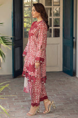 3-Pc Embroidered Staple Shirt with Embroidered Staple Shawl and Trouser DSWCC4-31