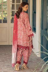 3-Pc Embroidered Staple Shirt with Embroidered Staple Shawl and Trouser DSWCC4-31