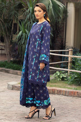 3-PC Embroidered Staple Shirt with Staple Shawl and Trouser DSWCC4-38