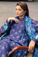 3-PC Embroidered Staple Shirt with Staple Shawl and Trouser DSWCC4-38