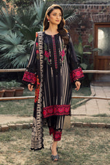 3-PC Embroidered Printed Staple Shirt with Embroidered Staple Shawl with Trouser DSWCC4-30