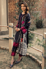 3-PC Embroidered Printed Staple Shirt with Embroidered Staple Shawl with Trouser DSWCC4-30