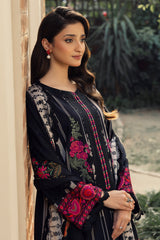 3-PC Embroidered Printed Staple Shirt with Embroidered Staple Shawl with Trouser DSWCC4-30