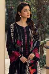 3-PC Embroidered Printed Staple Shirt with Embroidered Staple Shawl with Trouser DSWCC4-30