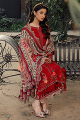 3-PC Embroidered Leather Shirt with Wool Shawl and Trouser DSWPS4-04