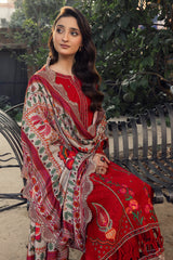 3-PC Embroidered Leather Shirt with Wool Shawl and Trouser DSWPS4-04