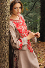 3-PC Embroidered Staple Shirt With Staple Shawl ANW4-04P