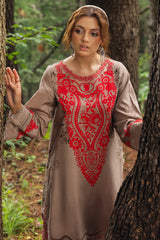 3-PC Embroidered Staple Shirt With Staple Shawl ANW4-04P