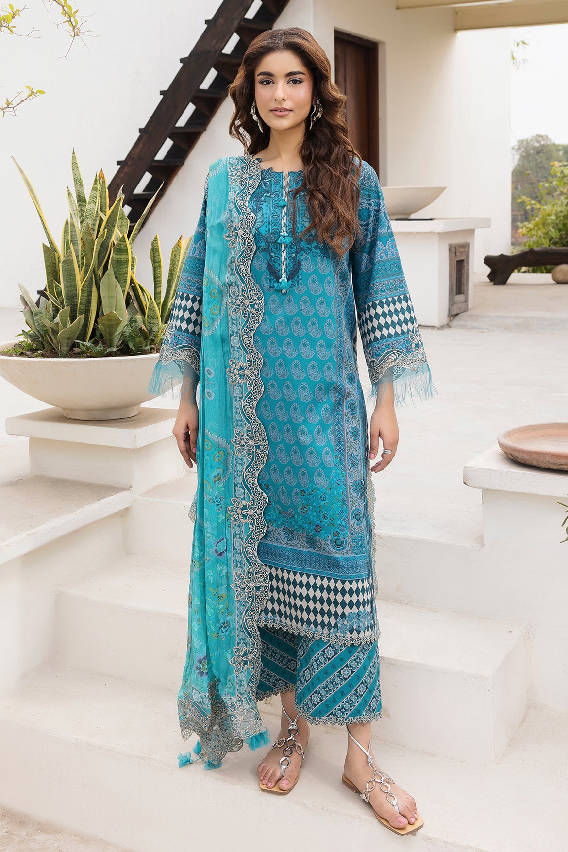 navy blue dress for baby girl Virsa Charizma Fall Unstitched Winter 2024 main image 1