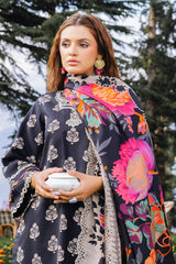 3-PC Embroidered Staple Shirt With Staple Shawl ANW4-07P