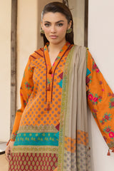 3-PC Unstitched Printed Lawn CP6-01