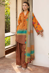 3-PC Unstitched Printed Lawn CP6-01