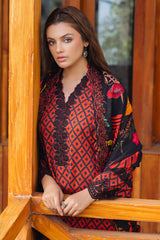 3-PC Embroidered Staple Shirt With Staple Shawl ANW4-06P