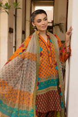 3-PC Unstitched Printed Lawn CP6-01