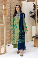 3-Pc Unstitched Khaddar With Embroidered Pashmina Shawl CKD22-02
