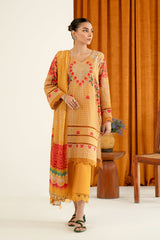 3-Pc UnSitiched Printed Lawn Shirt with Pure Chiffon Dupatta PK3-02