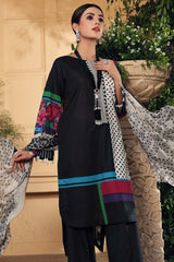 3 Pc Unstitched Embroidered Lawn With Chiffon Dupatta SH-18