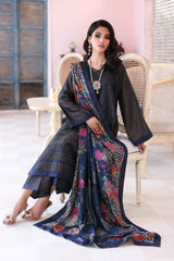 3-Pc Unstitched Embroidered Masori Shirt with Staple Shawl & Dyed Trouser CZW3-02