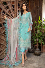 3 Pc Unstitched Embroidered Chiffon CAL-14