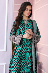 3-PC Printed Lawn Shirt with Chiffon Dupatta and Trouser CPS3-34