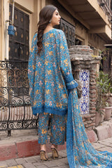 3-Pc Unstitched Printed Embroidered Lawn Suit With Embroidered Chiffon Dupatta CRB23-10