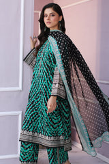 3-PC Printed Lawn Shirt with Chiffon Dupatta and Trouser CPS3-34