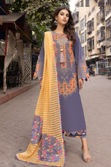 3-Pc Charizma Unstitched Printed Lawn With Embroidered Dupatta CPE23-01