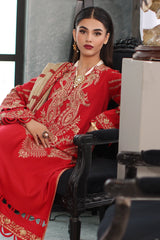3-PC Unstitched Embroidered Leather with Printed Wool Shawl PS3-18