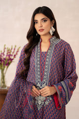 3-PC Embroidered Lawn Silk Shirt with Organza Dupatta and Trouser CNP-3-251